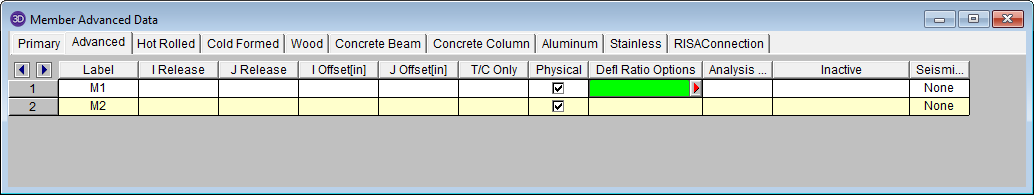 1 Members spreadsheet Advanced tab