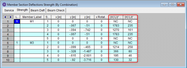 2 Member Deflections spreadsheet deflection ratio 300x110 2x