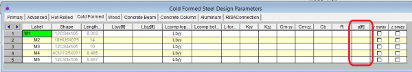 Cold Formed Steel Member Spreadsheet 600x106