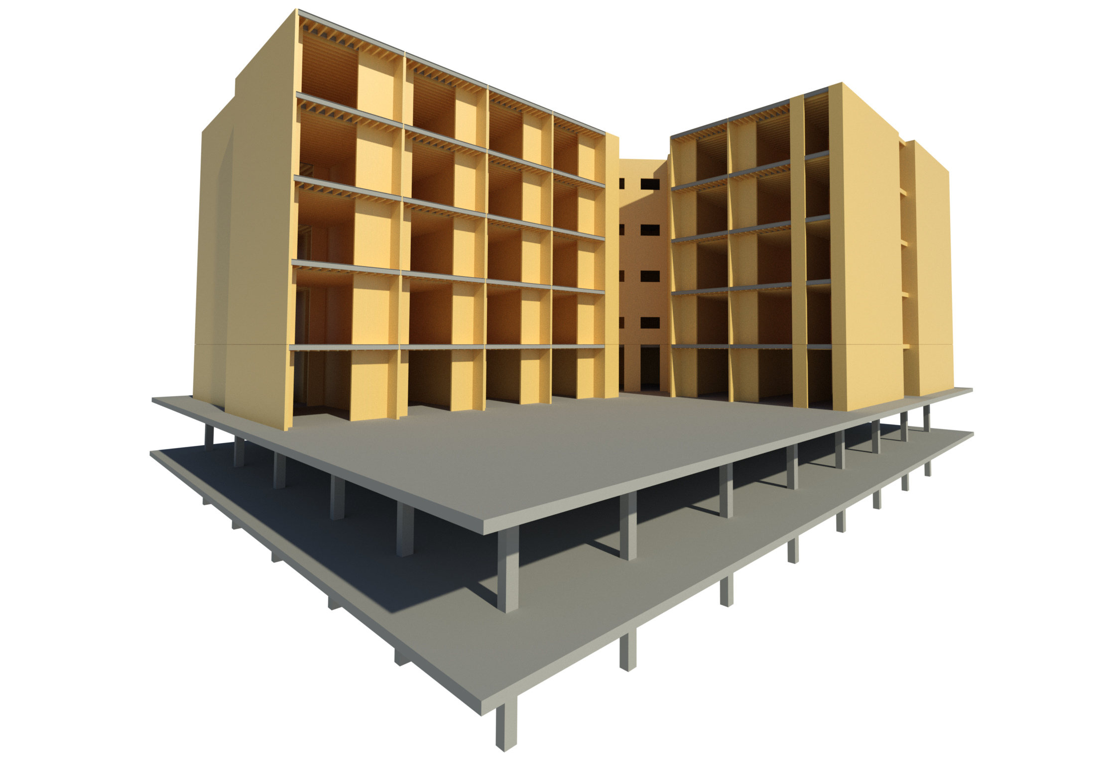 Wood Building Over Concrete Podium