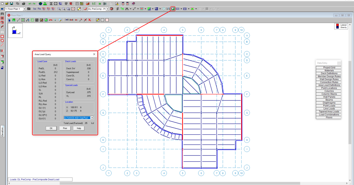 RISA Area Load Query Tool