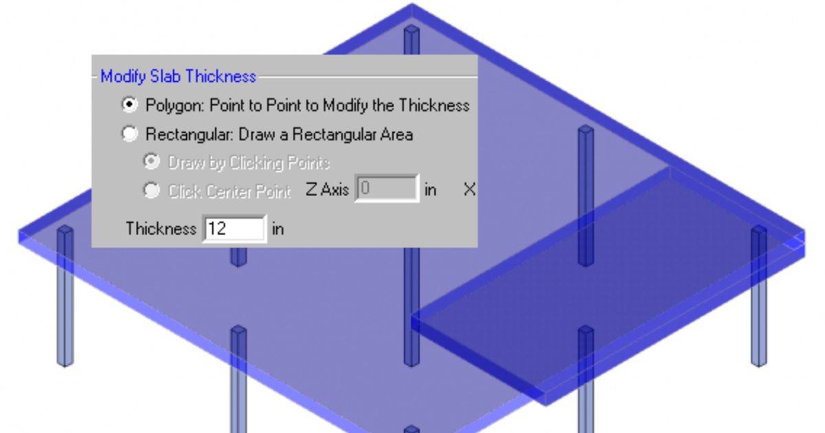 RISA How to Thicken a Slab