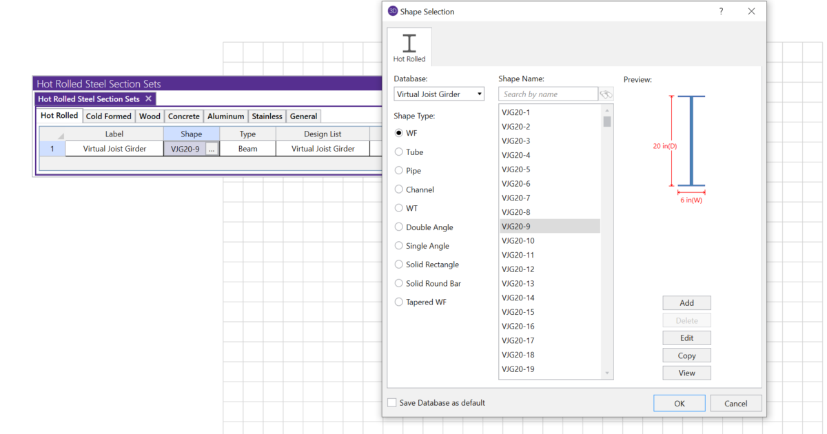 RISA Using Virtual Joist Girders in RISA3D