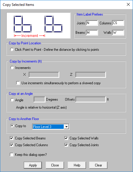 copy nodes in risa 3d