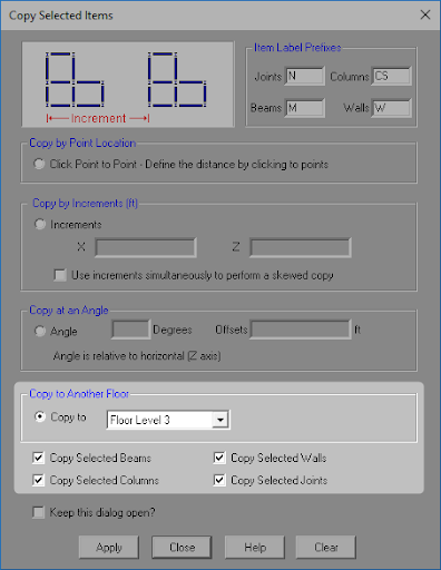 copy nodes in risa 3d