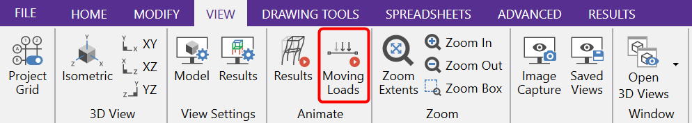 risa 3d moving load