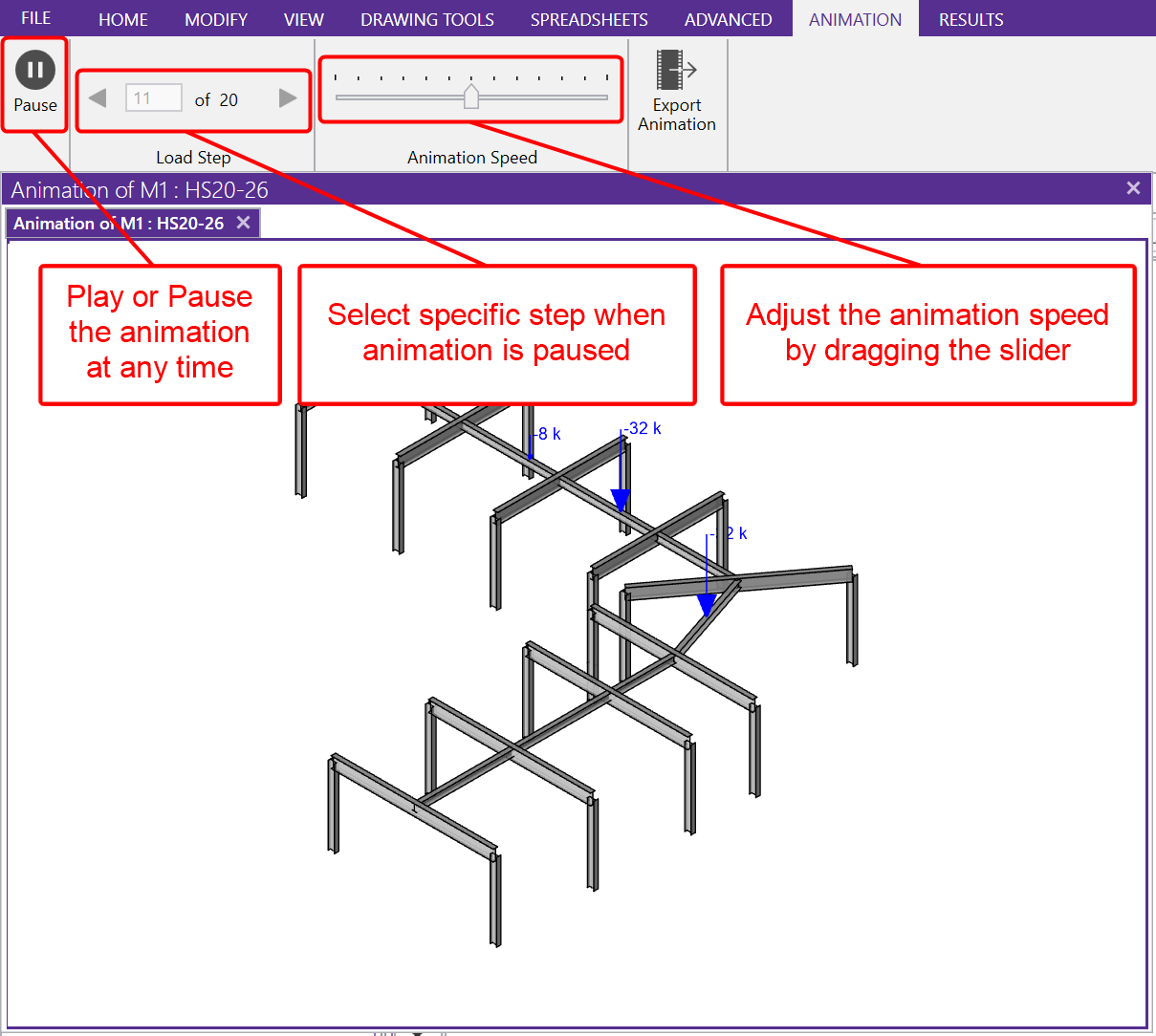 risa 3d moving load