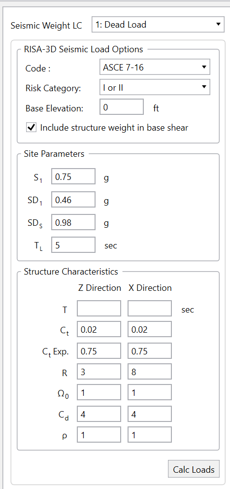 structure self weight on risa 3d