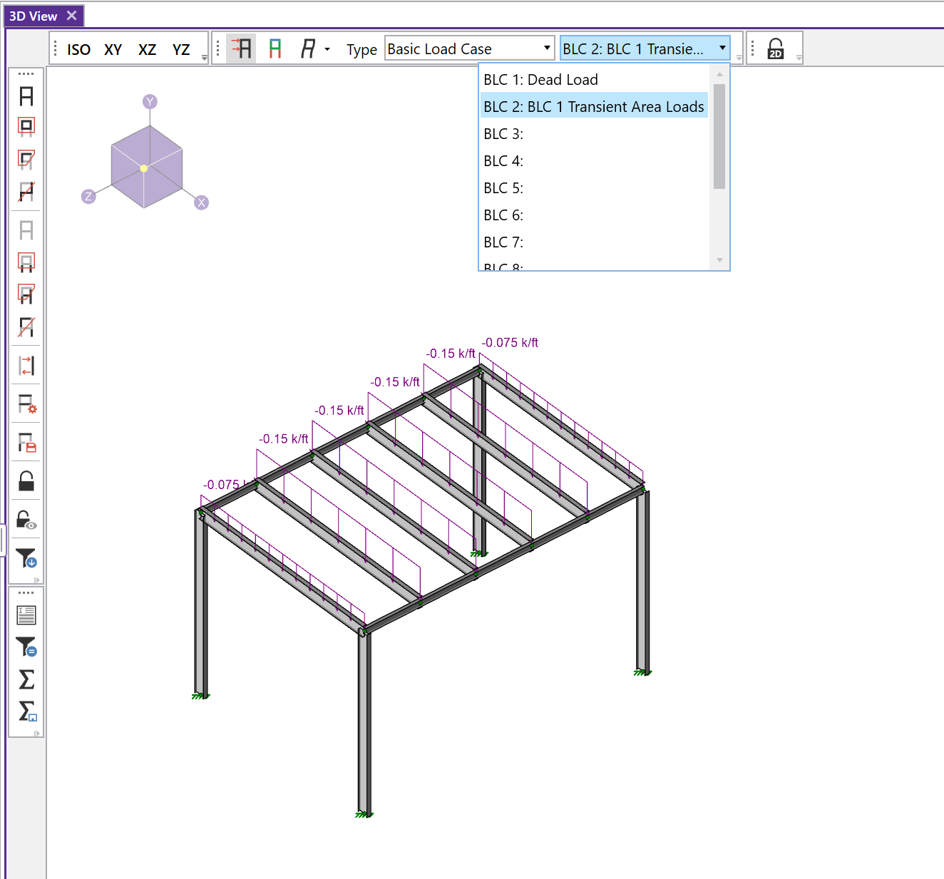 risa 3d modify area load