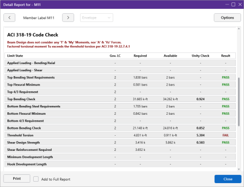 Detail Report Summary for Code Check