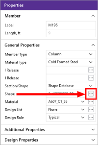 Properties panel - click on Shape ellipsis button