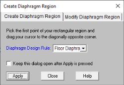 Create Diaphragm Region window
