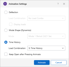 Animation Settings window