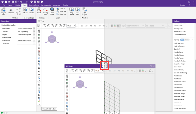 Using the snap feature to snap a 3D View panel in the model editor panel