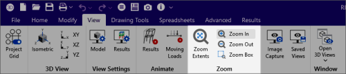 Zoom tools on the View ribbon