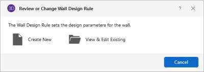 Review or Change Wall Design Rule selection window