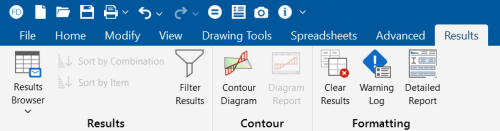 Results ribbon toolbar