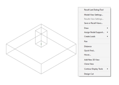 Shortcut menu, accessible by right-clicking mouse button